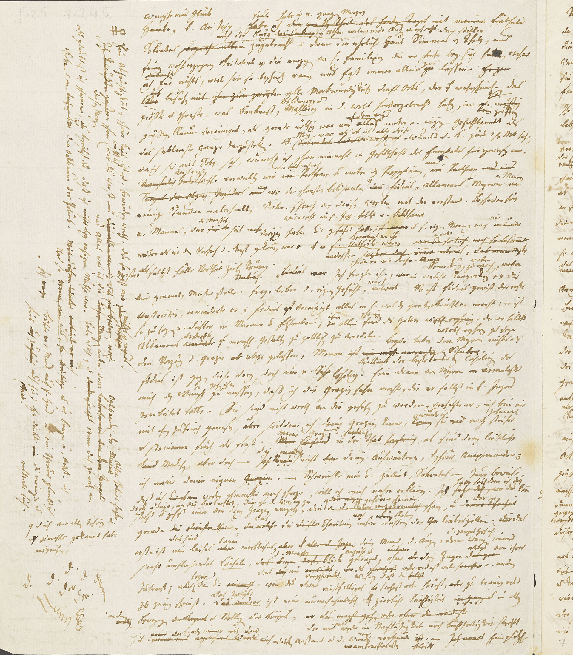 C. M. Wieland: Aristipp und einige seiner Zeitgenossen. Eigenhändiges Konzept zum 25. Brief. Goethe- und Schiller-Archiv, Klassik Stiftung Weimar