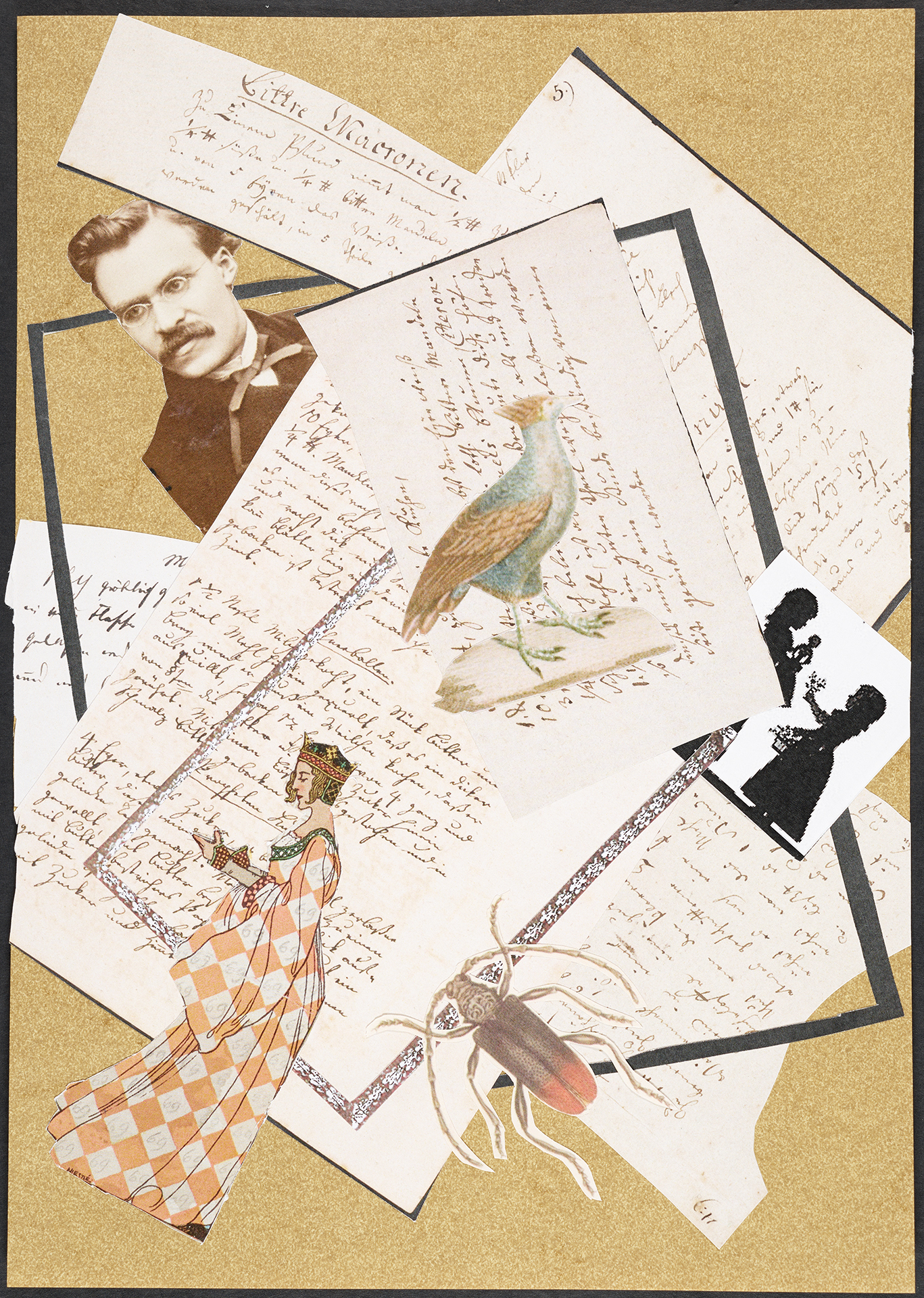 Collage zu einem Rezeptbuch von Erdmuthe Dorothea Nietsche