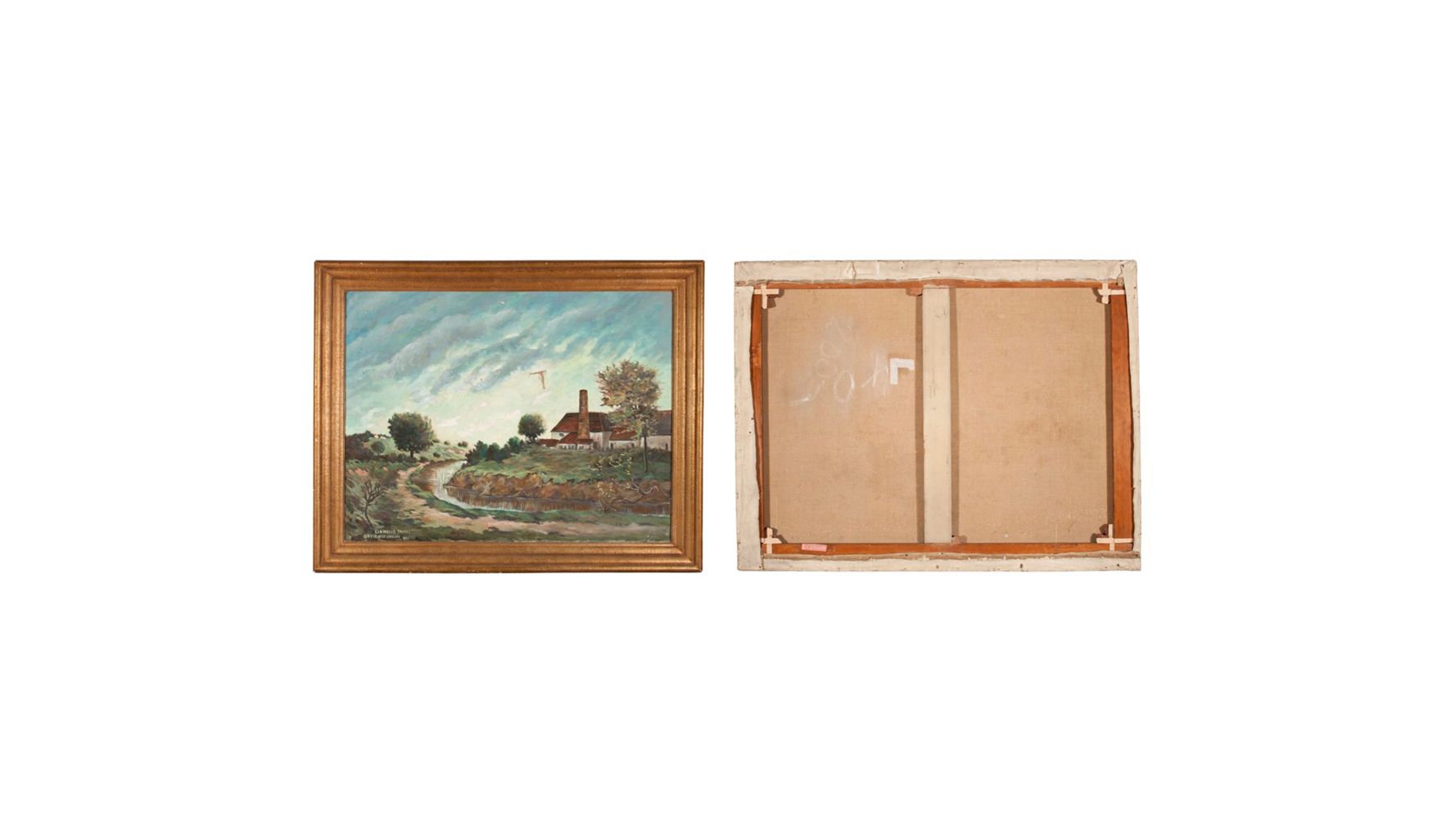 Thomas Clawehor: Landschaft mit Haus u. Esse