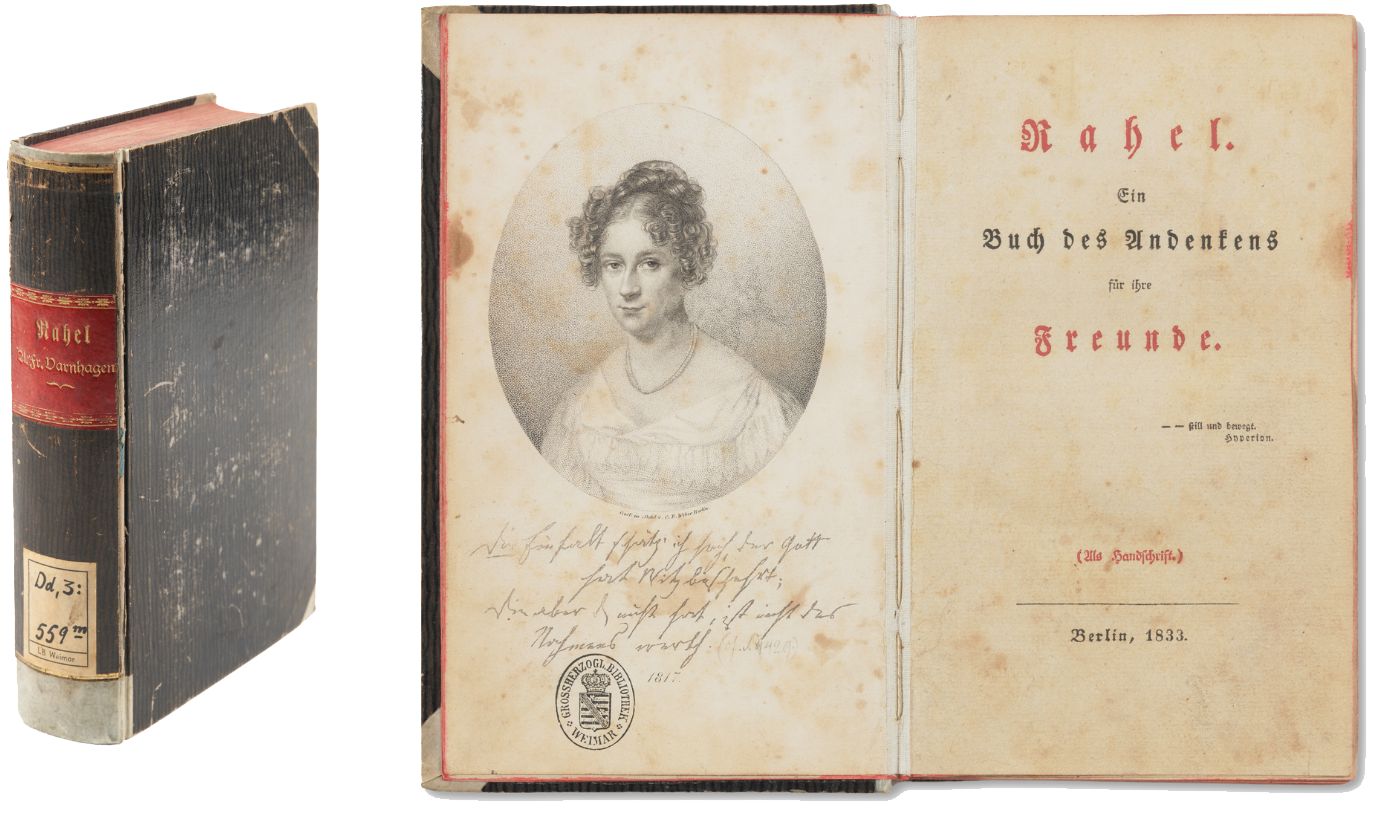„Rahel. Ein Buch des Andenkens für ihre Freunde“: Karl August Varnhagen von Ense veröffentlichte posthum im Jahr 1833 eine Auswahl von Rahel Varnhagens Briefen und Aufzeichnungen