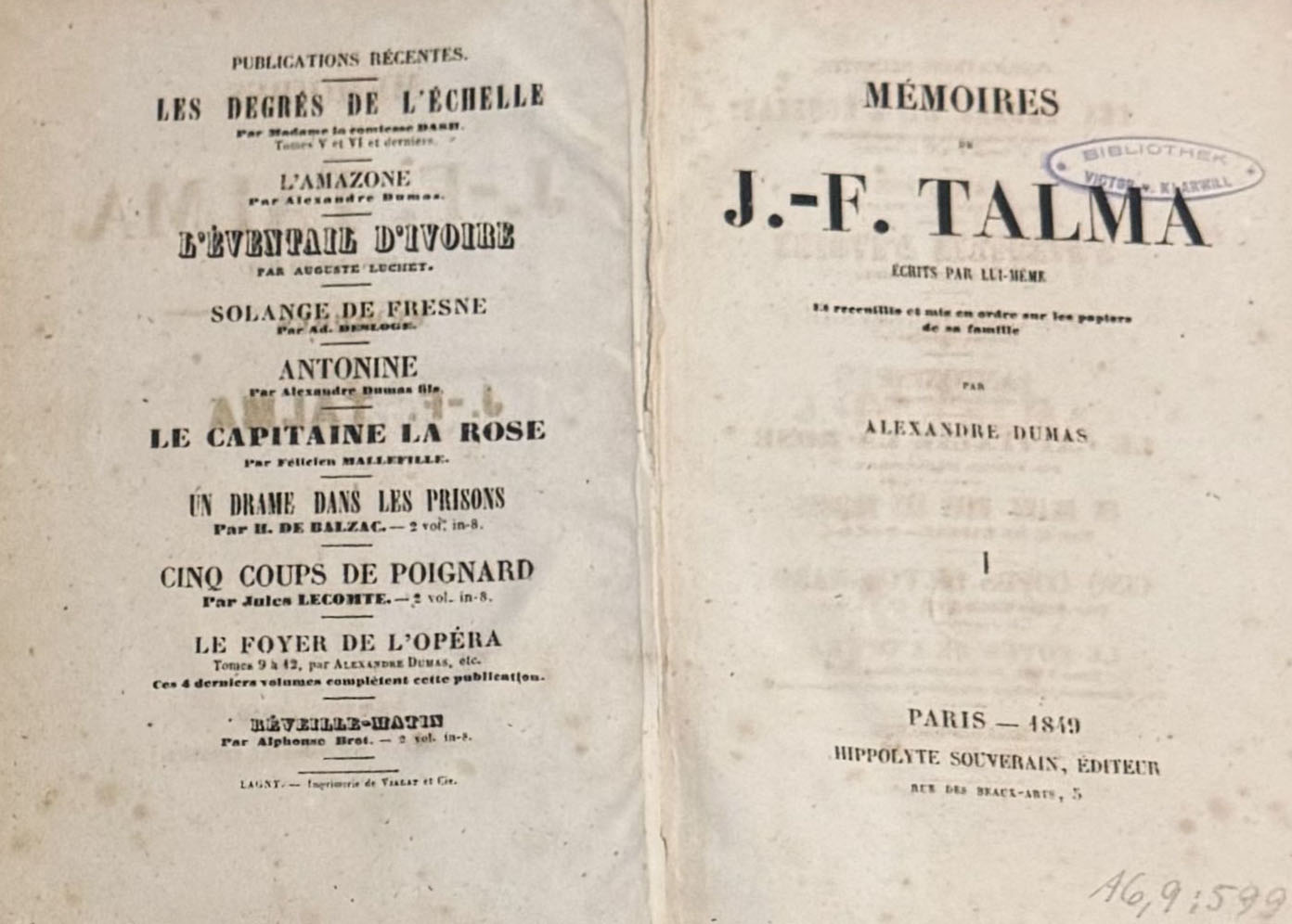One of the four volumes from the library of Victor von Klarwill, with bookplate stamp
