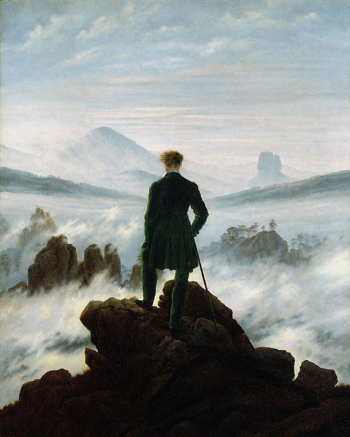 <p>Caspar David Friedrich: <em>Der Wanderer über dem Nebelmeer.</em></p>
