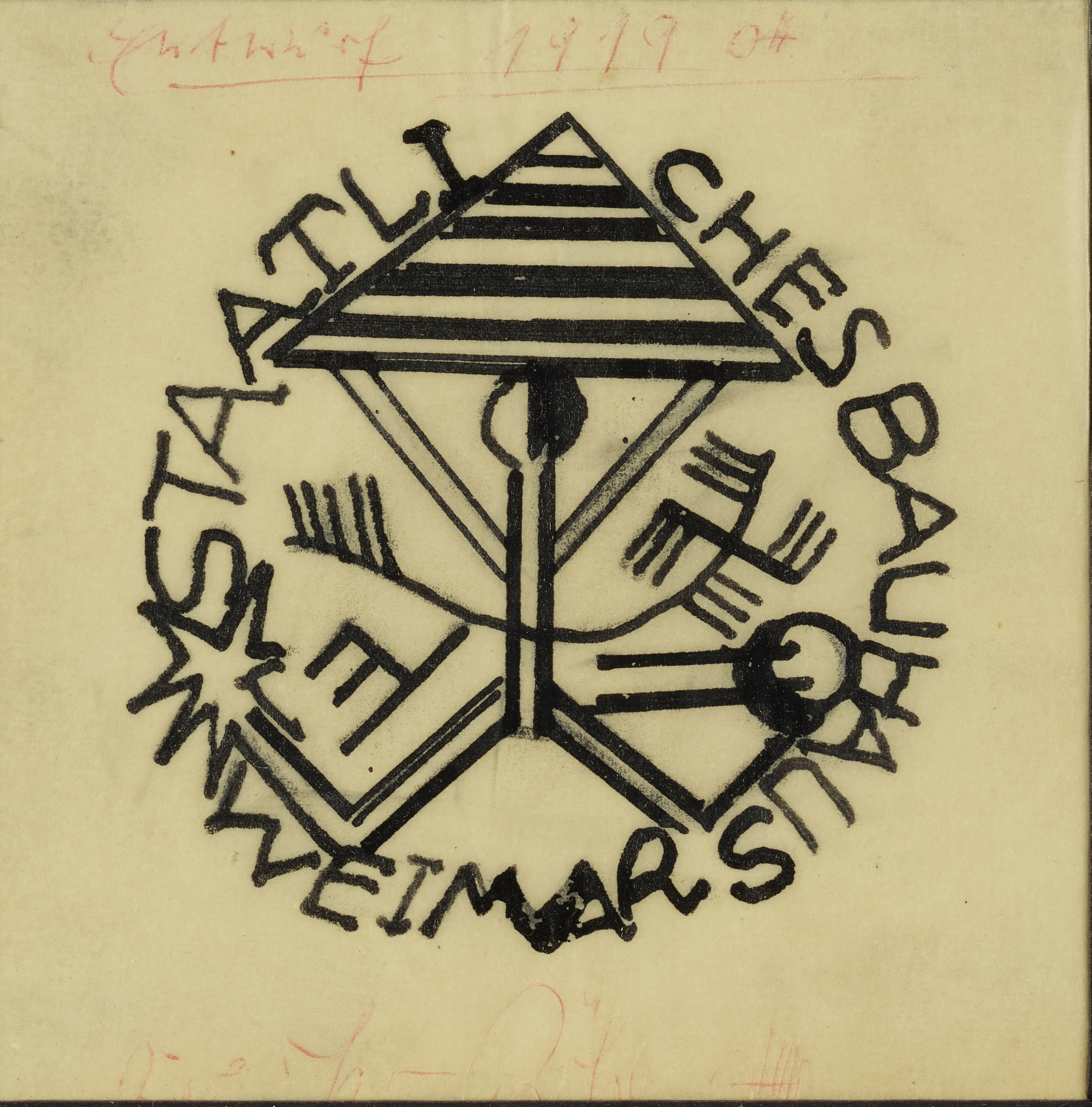 <p>Karl Peter Röhl, Sternenmännchen. Entwurf für den Bauhaus-Stempel, 1919, Slg. Freese</p>