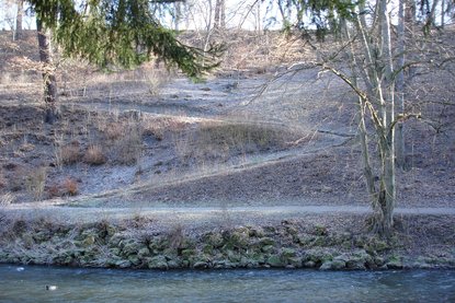 Der betroffene Hangbereich im Winter 2008