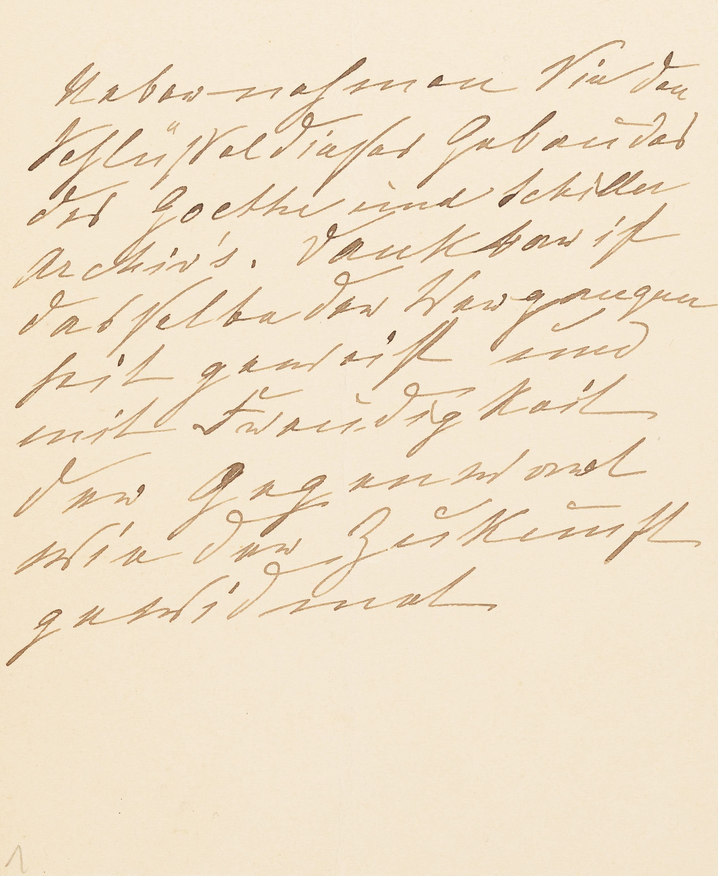 Sophie von Sachsen-Weimar-Eisenach: Notizzettel zur Übergabe des Schlüssels des Archivgebäudes an den Direktor Bernhard Suphan